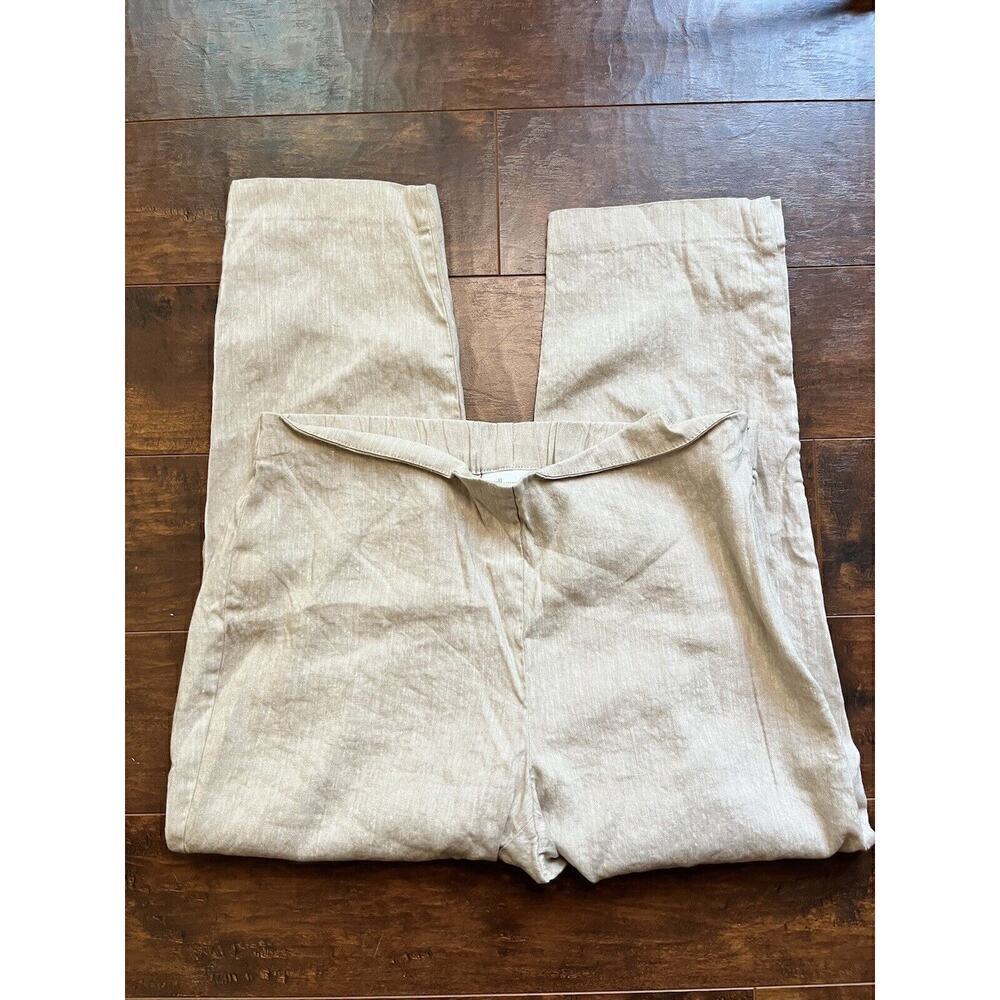 J. Jill Pull on Linen Stretch Boho Langenlook Casual Tan Beige Pant Size MP